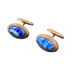 Royal Blue Stone Quality Vintage Victor/Edwardian Cuff Links